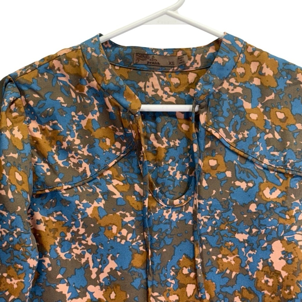 Prana Floral Tunic - Blue and Brown Size XS - Picture 4 of 12
